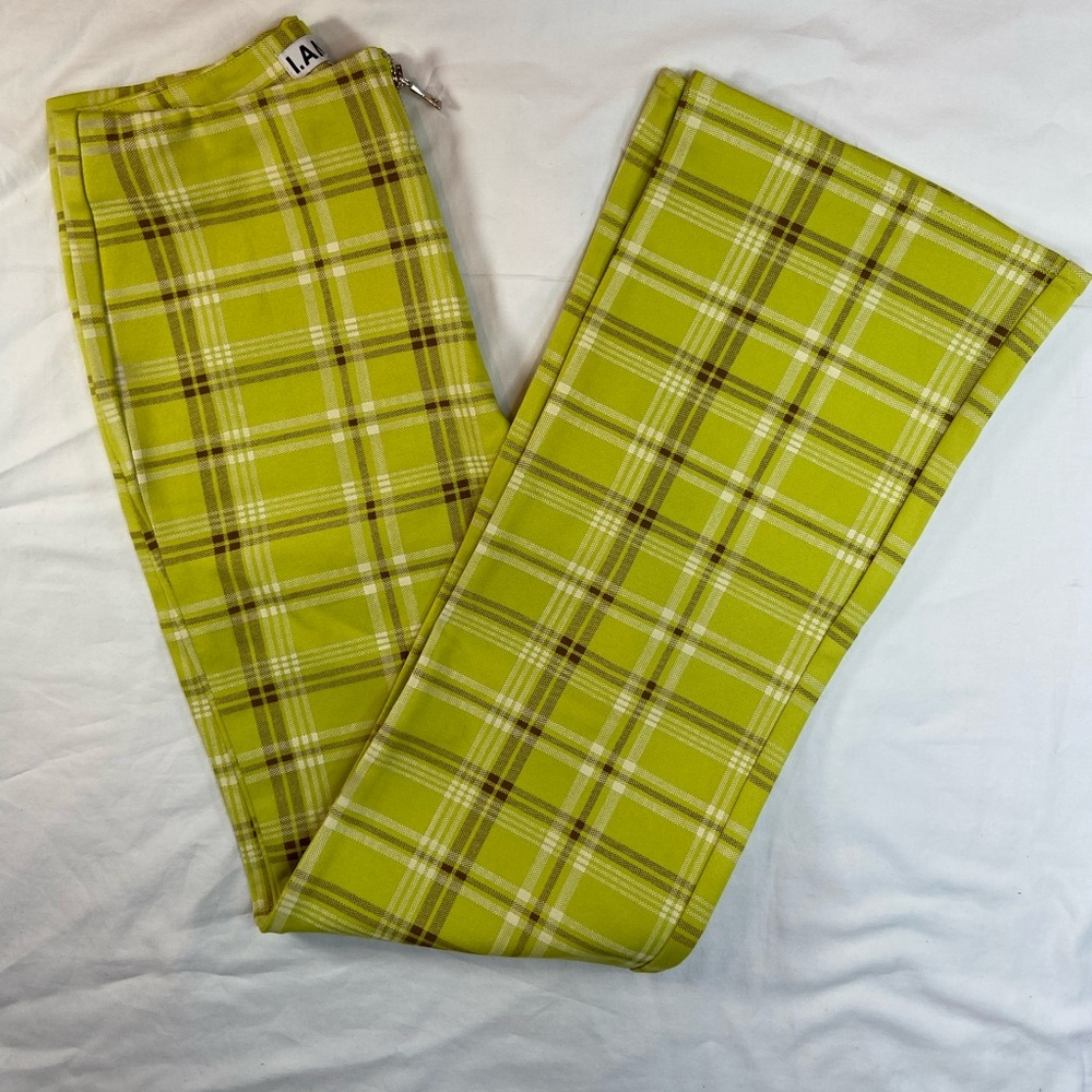 I.Am.Gia pants Polaris High Rise Plaid Pant‎ Zip Front Size Medium - Picture 2 of 16